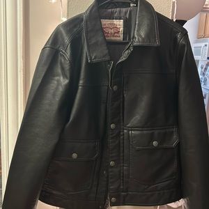 Black leather unisex Levi’s jacket
